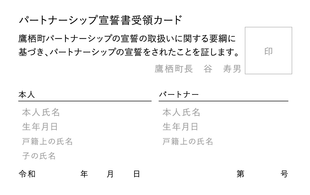 受領カード（裏）の画像