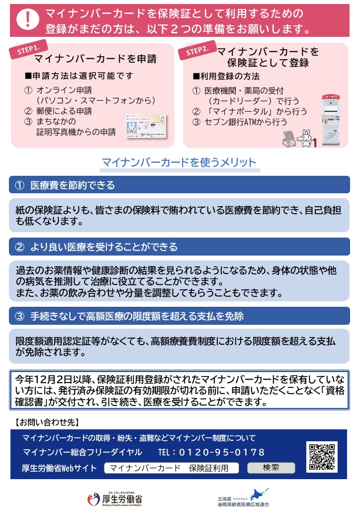 マイナ保険証厚労省チラシ裏