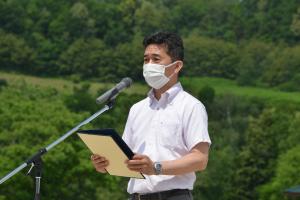 ゼロカーボンシティたかすを宣言する谷町長